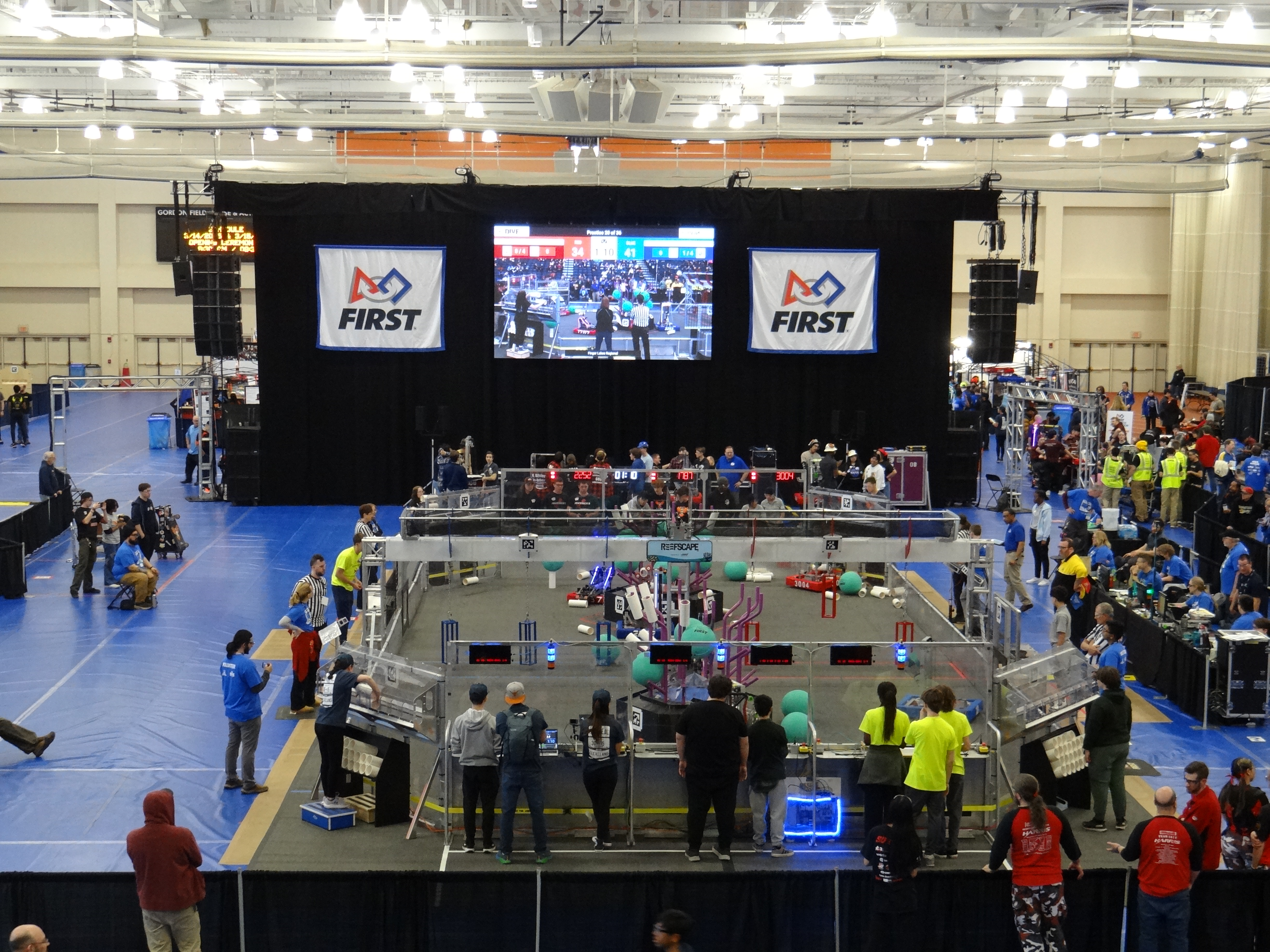 A view of the competition game field.